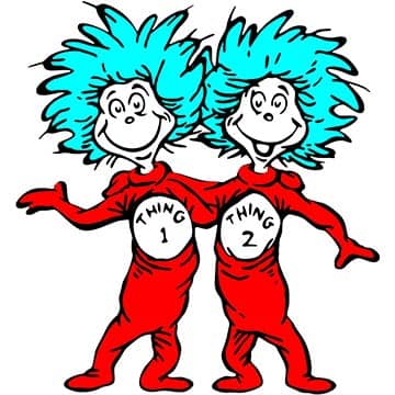 cartoon image depicting two things